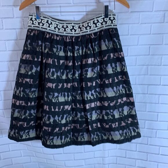 Anthro Floreat Charente Lace Overlay Skirt Sz 6 - Picture 2 of 6